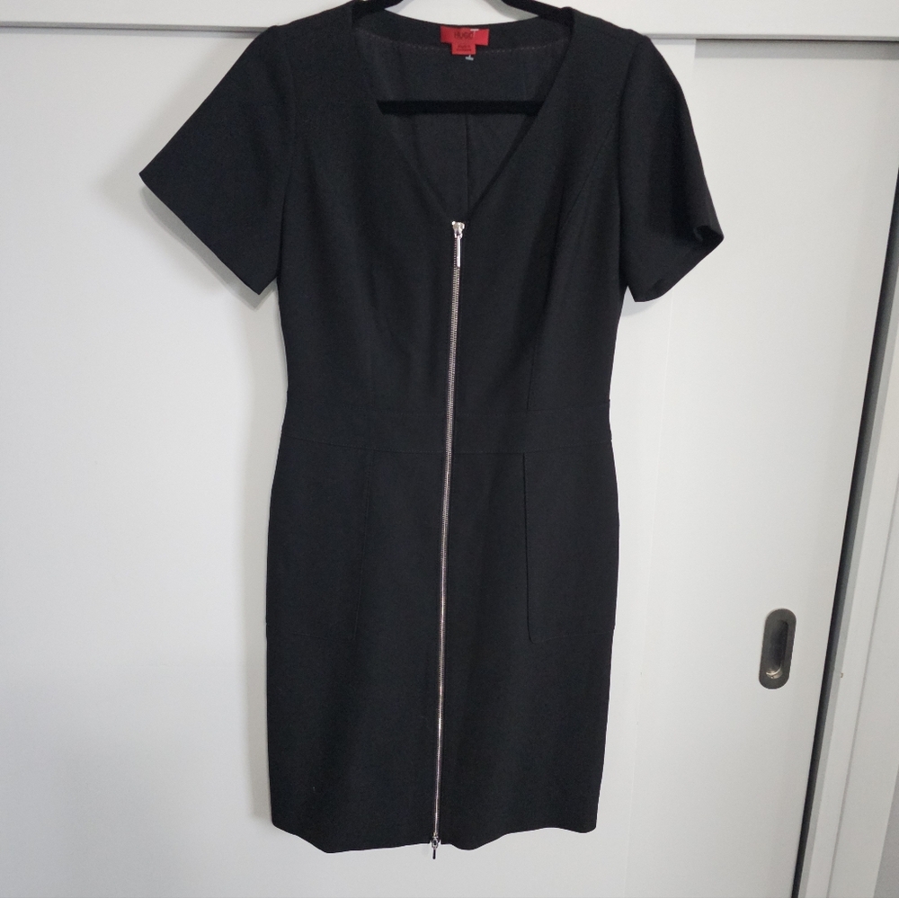 Hugo Boss Black Lined Dress with Zipper